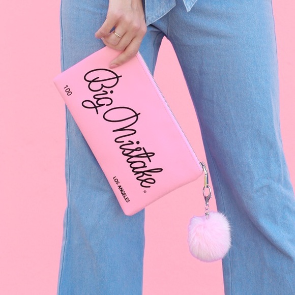 Studio DIY Handbags - Studio DIY Pink Eraser Clutch with Fuzzy Keychain